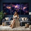 Global Flight Routes Map Canvas Wall Art, Worldwide Aviation Network Print, International Air Travel Wall Decor by MyGreatCanvas | Canvas Wall Art Prints | Photo Prints & Wall Decor