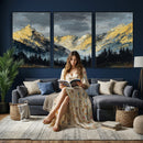 Abstract Mountain Wall Art Canvas Print Modern Landscape Painting Print