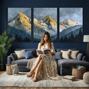 Abstract Mountain Wall Art Canvas Print Modern Landscape Painting Print