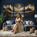 Abstract Mountain Wall Art Canvas Print Modern Landscape Painting Print