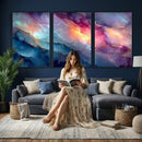 Colorful Abstract Canvas Wall Art Print, Vibrant Popup Color Art Print