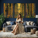Gustav Klimt Style Forest Canvas Wall Art, Golden Forest Path Floral Art Nouveau Print, Enchanted Woodland Decor by MyGreatCanvas | Canvas Wall Art Prints | Photo Prints & Wall Decor