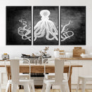 Black White Octopus Wall Art Canvas Print by MyGreatCanvas | Canvas Wall Art Prints | Photo Prints & Wall Decor