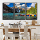 Moraine Lake 3-Panel Wall Art, Majestic Mountain and Lake by MyGreatCanvas | Canvas Wall Art Prints | Photo Prints & Wall Decor