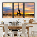 Paris Eiffel Tower Sunset Canvas Wall Art Print - Iconic