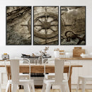 Wooden Ship Wheel Canvas Print, Multi Panel Canvas Wall Art