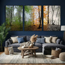 Four Seasons Wall Art Forest Canvas Print – Triptych