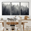 Misty Forest Canvas Wall Art – Monochrome Triptych Pine Tree by MyGreatCanvas | Canvas Wall Art Prints | Photo Prints & Wall Decor