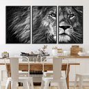 Black and White Lion Canvas Wall Art Print – Wildlife by MyGreatCanvas | Canvas Wall Art Prints | Photo Prints & Wall Decor