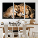 Lion and Lioness Wall Art Canvas Print – Framed African