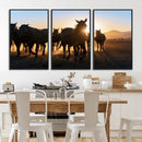 Horse Herd Wall Art Animal Canvas Print