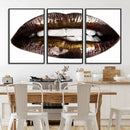 Close Up Lips Wall Art Canvas Print