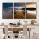 Serene Lake Pier at Sunset Canvas Print | Landscape Canvas