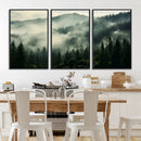Captivating Misty Forest Wall Art Premium Canvas Print a