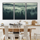 Misty Forest Wall Art Premium Canvas Print a Foggy and