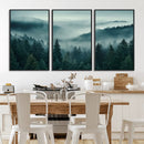 Captivating Misty Foggy Forest Wall Art Premium Canvas Print