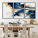 Gold Marble Art - Abstract Geode Gold And Blue Marble Shape