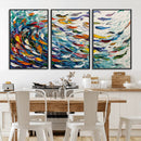 Modern Abstract Fish Shoal Wall Art Canvas Print, Colorful by MyGreatCanvas | Canvas Wall Art Prints | Photo Prints & Wall Decor