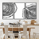 Abstract Large Tree Rings – Minimalist Black and White Wood