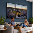 Dodger Stadium Sunset Game Triple Canvas Wall Art - Los