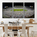 Beaver Stadium Night Game Triple Canvas Wall Art - Penn