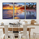 Serene Beach Sunset Wall Art Canvas- Coastal Seascape Print