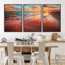 Sunset Beach Wall Art | Ocean Canvas Print | Coastal Wall