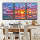Vibrant Sunset Beach Wall Art - Ocean Sunset Canvas Print |