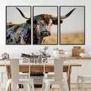 Texas Bull Longhorn Wall Art Canvas Print for Farm House