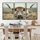 Texas Cow Longhorn Wall Art Canvas Print for Farm House Wall by MyGreatCanvas | Canvas Wall Art Prints | Photo Prints & Wall Decor