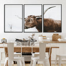 Rustic Bull Wall Art Canvas Print – Modern Longhorn