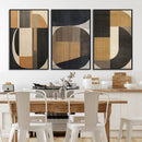Modern Brown Wabi Sabi Wall Art Canvas Print Set – Framed