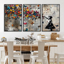 Banksy Wall Art - Banksy Girl and Butterfly Explosion Wall by MyGreatCanvas | Canvas Wall Art Prints | Photo Prints & Wall Decor