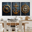 Boat Anchor Compass With Rope Wall Art Canvas Print | Beach by MyGreatCanvas | Canvas Wall Art Prints | Photo Prints & Wall Decor