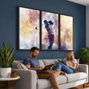 Abstract Watercolor Golf Player Wall Art Canvas Print