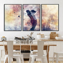 Abstract Watercolor Golf Player Wall Art Canvas Print