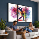 Colorful Golfer Swing Wall Art Canvas Print - Ready to Hang,