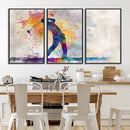 Watercolor Golf Swing Wall Art Canvas Print | Vibrant