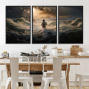 Jesus Walking on Water Wall Art Canvas Print - Religious