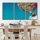 Carl Fredricksen, Up Movie Wall Art, Colorful Balloon House