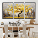 Golden Tree Canvas Print | Abstract Wall Art for Modern