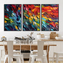 Vibrant Abstract Leaf Wall Art Canvas Print | Bold Colorful