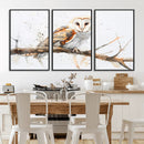 Barn Owl Wall Art on Branch | Stunning Canvas Print for