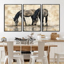 Chinese Style Abstract Black Horses Wall Art Canvas Print - by MyGreatCanvas | Canvas Wall Art Prints | Photo Prints & Wall Decor