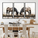 Chines Ink Style Horses Wall Art Canvas Print