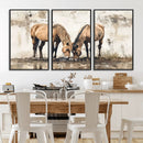 Vintage Horses Wall Art | Ready to Hang and Framed Triptych by MyGreatCanvas | Canvas Wall Art Prints | Photo Prints & Wall Decor