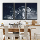 Jellyfish Wall Art Canvas Print, Modern Abstract Jellyfish