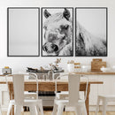 White Horse Wall Art | Ready to Hang and Framed | Winter