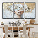 Golden Petal Wall Art - Canvas Print Flower Head Woman