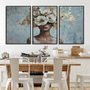 Golden Petal Wall Art - Petal Silhouette Woman Wall Art by MyGreatCanvas | Canvas Wall Art Prints | Photo Prints & Wall Decor